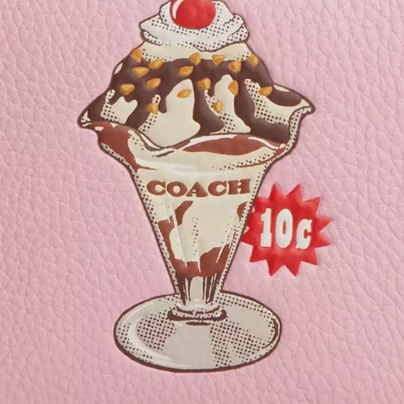 COACH Nolita 19 With Sundae Graphic. Shoulder bag/wristlet.Sv/Cherry Blossom NWT